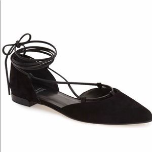 STUART WEITZMAN BLACK GILLIGAN LACE UP D’ORSAY